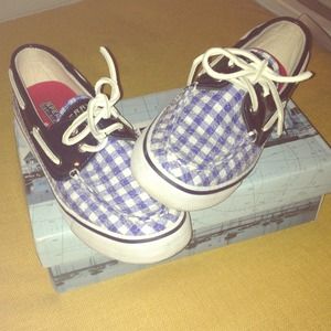 Checkered Sequined Sperry's