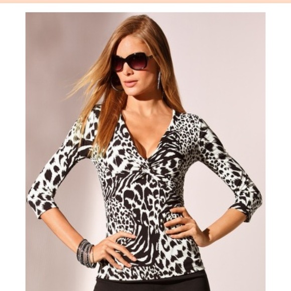 Boston proper animal print top