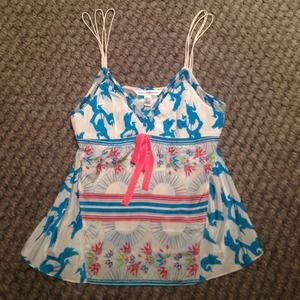 Colorful DVF silk camisole