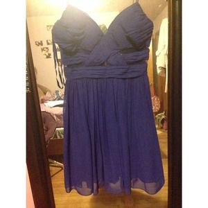 Short royal blue party dress.
