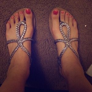 Super cute silver sandals