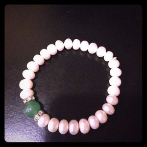 Genuine fresh water pearl adjustable bracelet