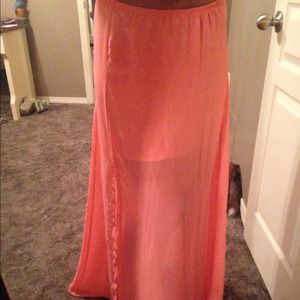 Salmon colored skirt