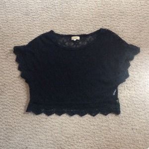 Black lace crop top