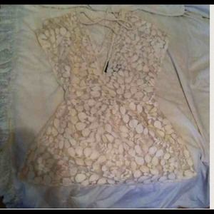 Cream color see through shirt