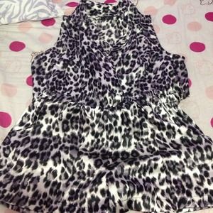 Animal print romper