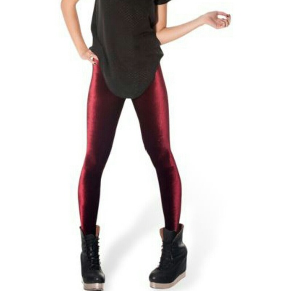 Blackmilk velvet mulled wine leggings