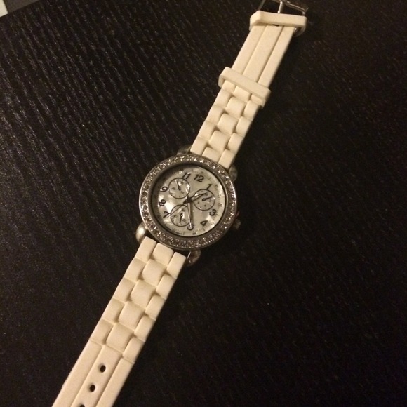 White rhinestone watch