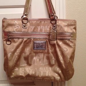 Gold Coach tote