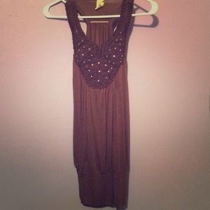 Brown embellished top