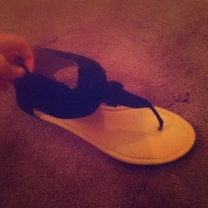 Black suede sandals NWOT