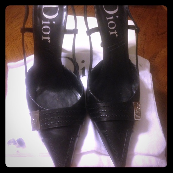 Dior Sum sellier  sling black sandals