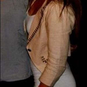 Tan gold studded blazer!