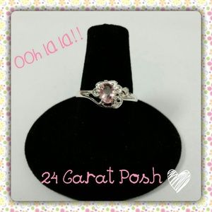 Beautiful Pale Pink CZ 925 Sterling Silver Ring