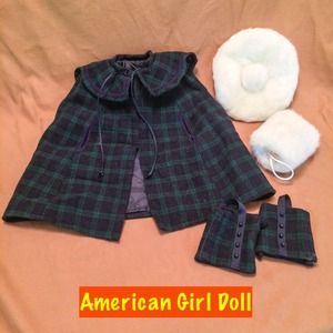 American Girl doll cape, gaiters, hat, & muff