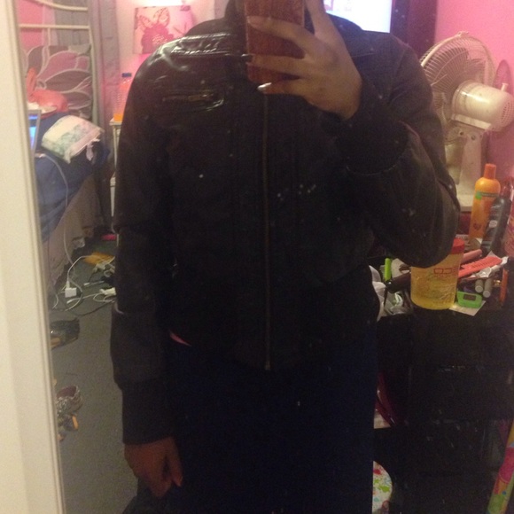 Faux leather Bomber Jacket - Picture 2 of 3