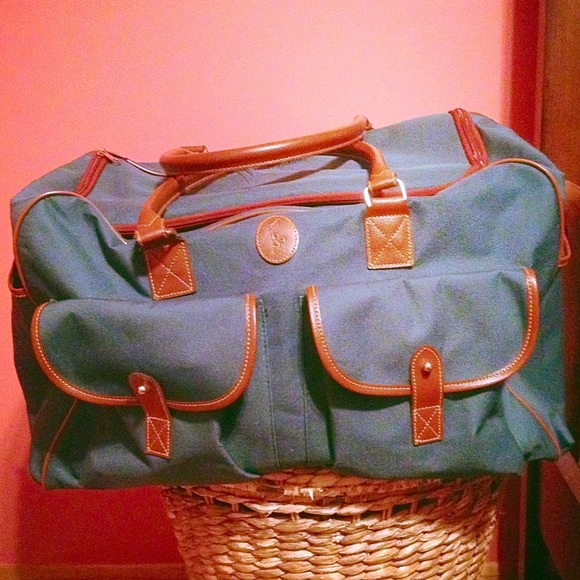 Ralph Lauren hunter green and brown duffel