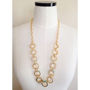 Gold & Turquoise Rings Necklace