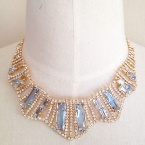 Ice Blue & Rhinestones Necklace