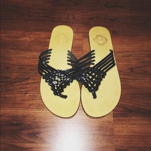 6.5 Urban Outfitters Black Strapped Sandals