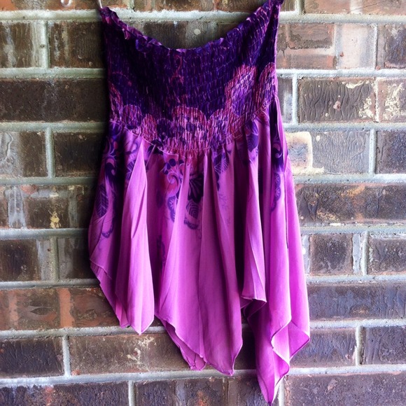 SALE! Strapless boho top. Size M. Asymmetric style