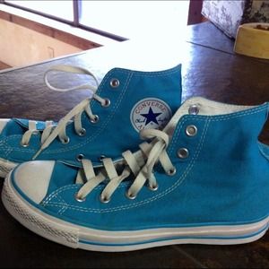 Converse turquoise hi tops