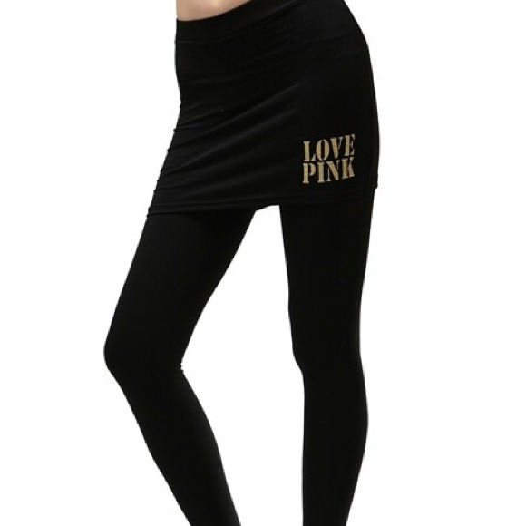 Love pink skirt leggings