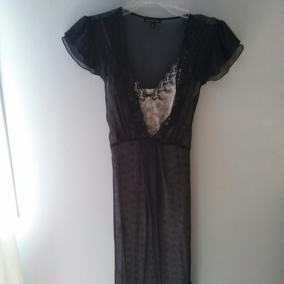 The Limited Floral Dress Navy Overlay