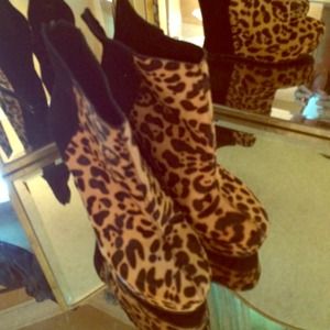 Kelsi Dagger Camel Hair Animal Print booties