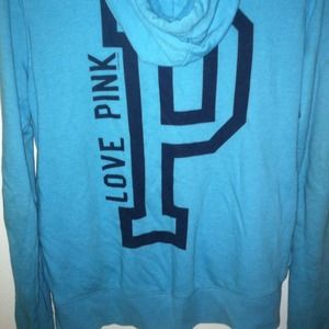 VS Pink Zip Up Hoodie ( Blue )