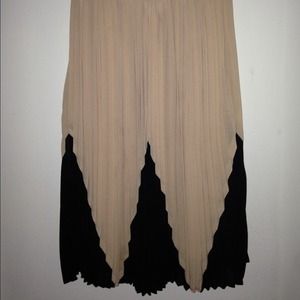 Doe and Rae Smocked Strapless Pleated Dress