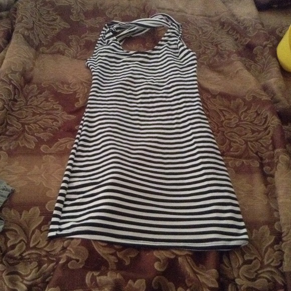 Black and white stripped dress