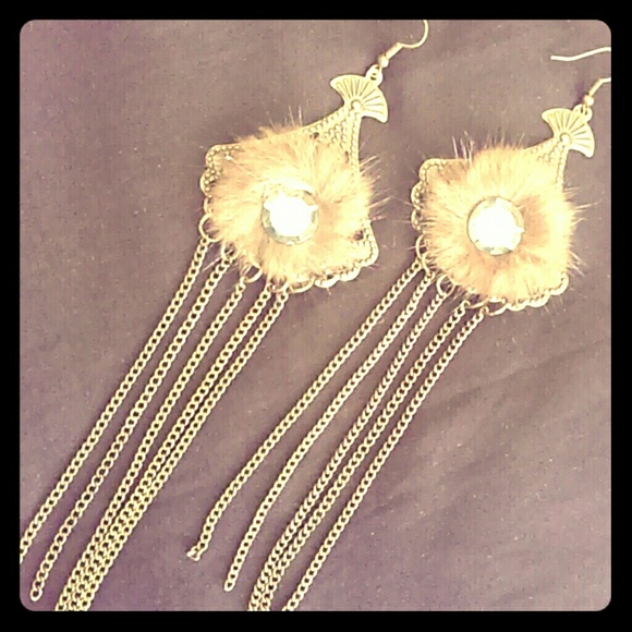 ?? Golden bronze dangling earrings ??