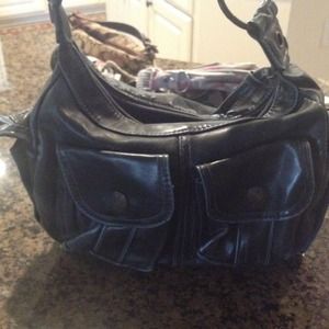 Barely used black leather purse