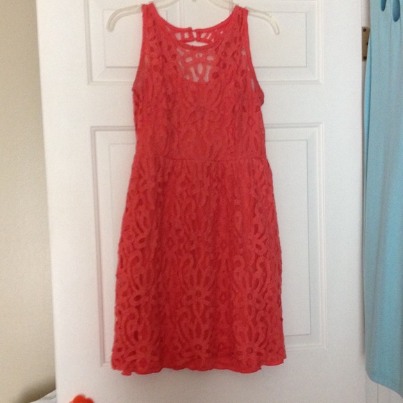 Coral Lace Dress