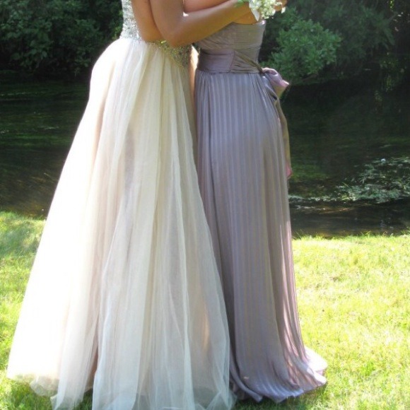 BCBG MAXARIA ALICIA PLEATED SILK EVENING GOWN - Picture 2 of 3