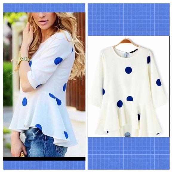 Cloud 9☁️ Tops - Bundle Fashion Bloggers Polka Dot Peplum Blouse