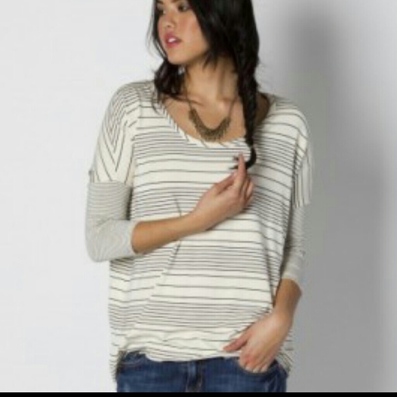 Oneil striped hi lo top