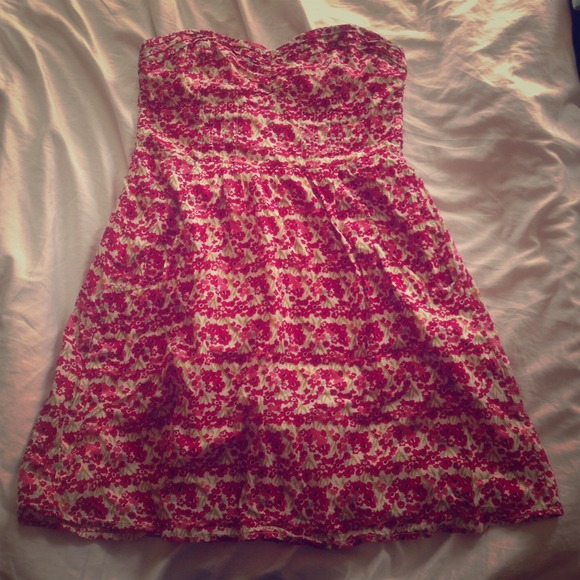 Strapless flower print dress - Picture 1 of 1