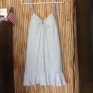 Gray and white sundress