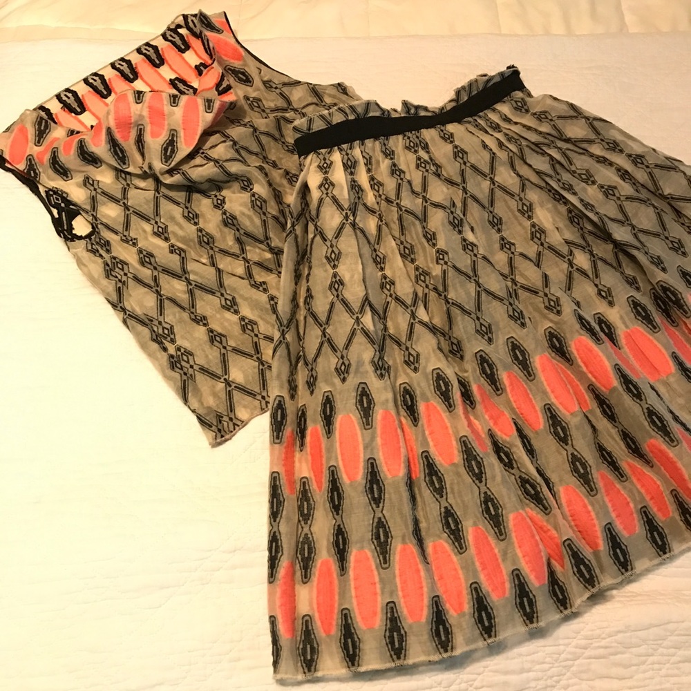 Lilith embroidered skirt and top ensemble