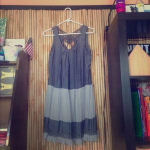 Charcoal and light gray dress