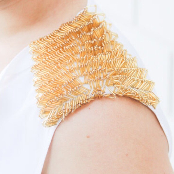 SOLD in BUNDLE: BCBG Shoulder Embellished Top - Picture 2 of 4