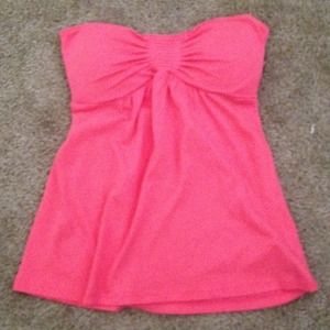 Strapless pink top