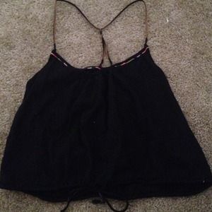 Black spaghetti string top