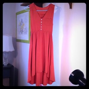 Burnt Orange Hi-Lo Dress