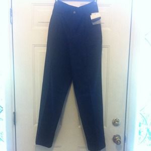 Liz Claiborne Pleated Navy Blue Cotton Pants