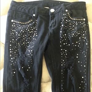 Black Sequined Jeans