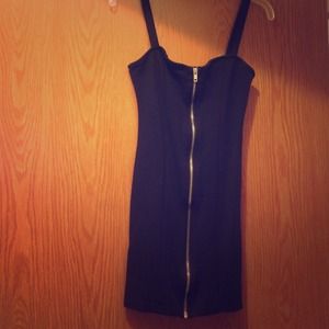 Black zip up dress
