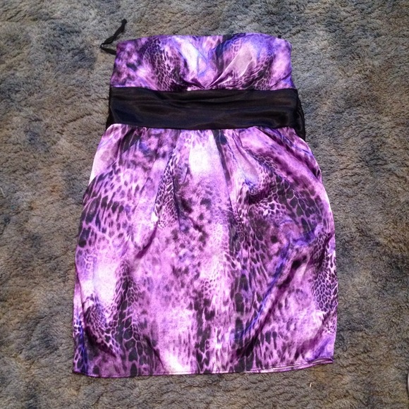 Animal print purple and black dress. Size 11/12.